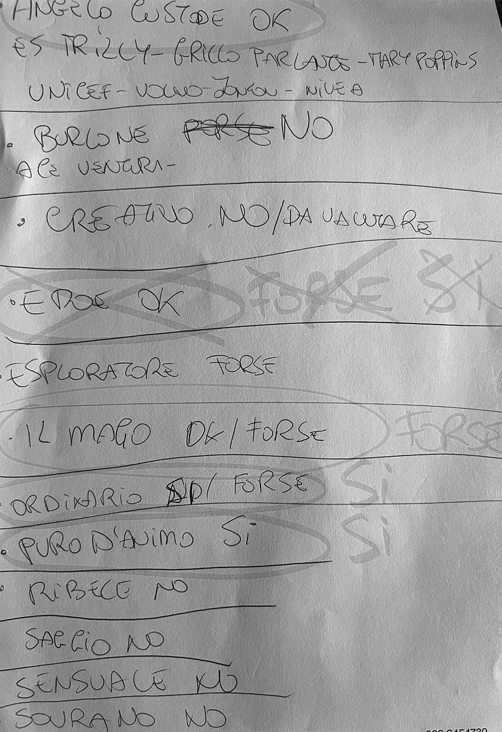 bozze e tavole delle prime idee