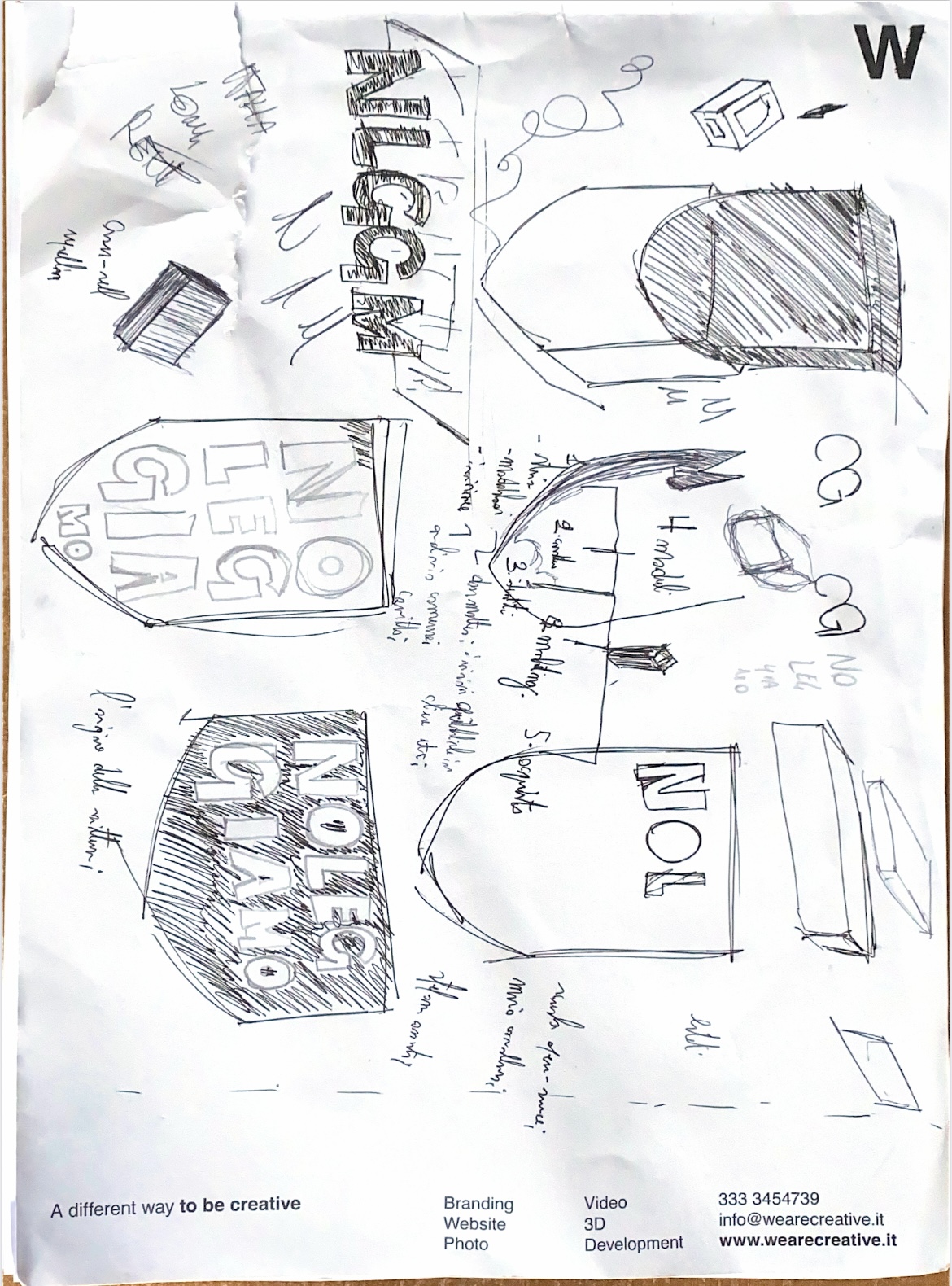 bozze e tavole delle prime idee